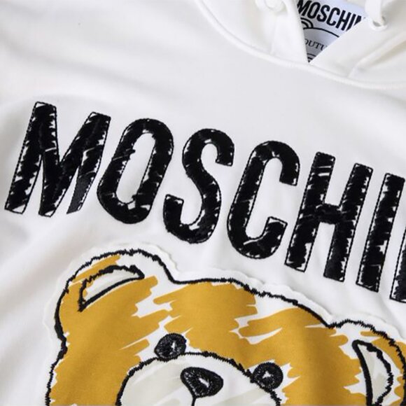 Moschino Teddy Bear Print Hoodies in White - Picture 4 of 6